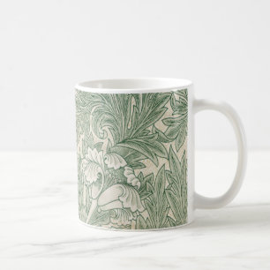 Caneca De Café Wallpaper tulip William Morris verde têxtil