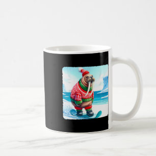 Caneca De Café Walrus Balancing No Snowboard. Snowboard Snowbo
