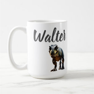 Caneca De Café Walter Name Com T Rex Dinossaur,