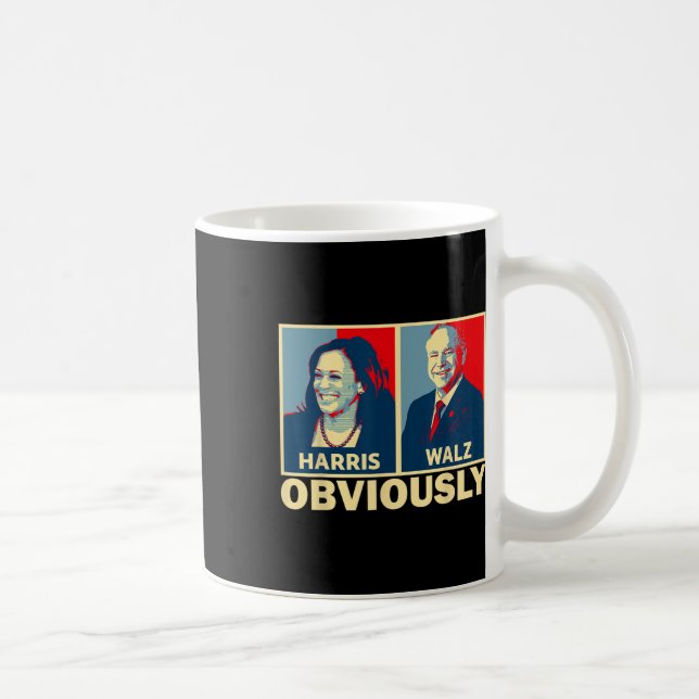 Caneca De Café Waltz 2024 Obviamente Tim Walz Kamala Harris 2024 (Direita)