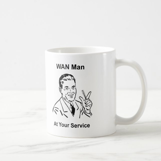 Caneca De Café WAN Man On Your Service Retro Tech (Direita)