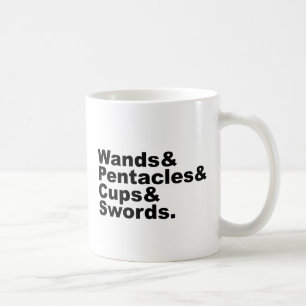 Caneca De Café Wands & Pentáculos & Copas & Espadas   Cartões De 