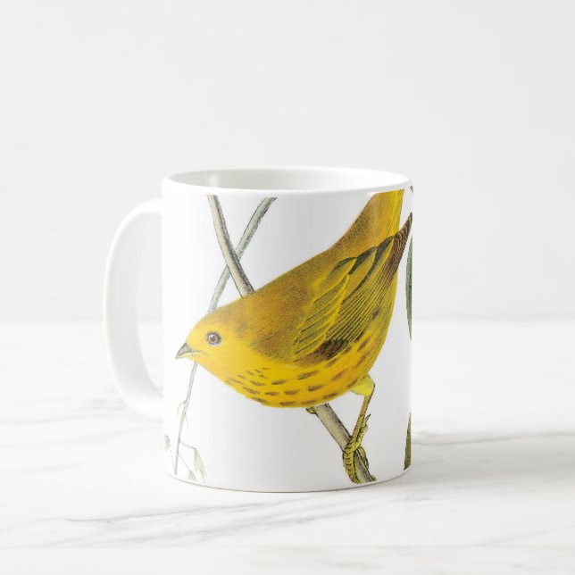 Caneca De Café Warbler Amarelo por Audubon (Frente Esquerda)