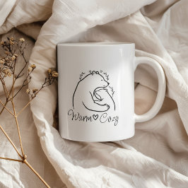 Caneca De Café Warm Cozy Bear Hug Line Art Design