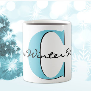 Caneca De Café Warm Winter Wish Bold Blue - Letra Clássica 11oz