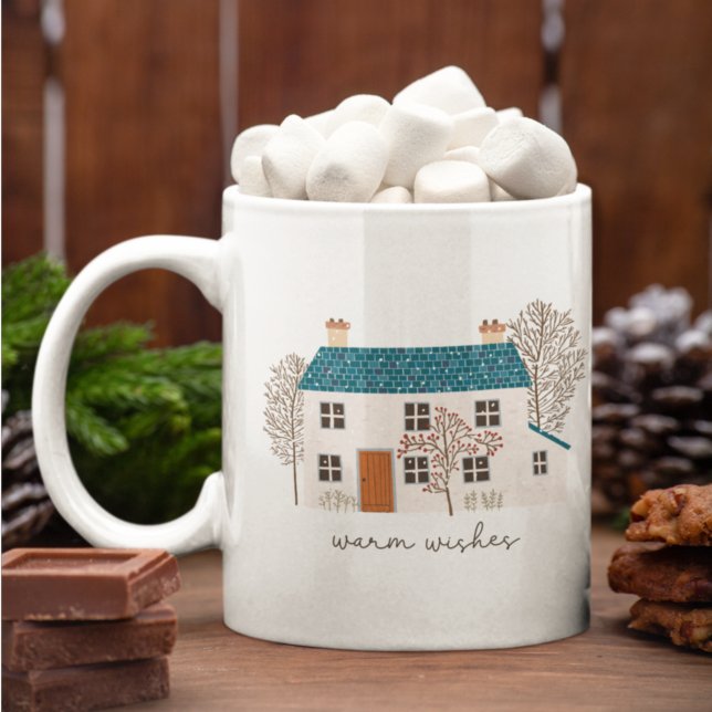 Caneca De Café Warm Wish Cozy Holiday Natal (Criador carregado)