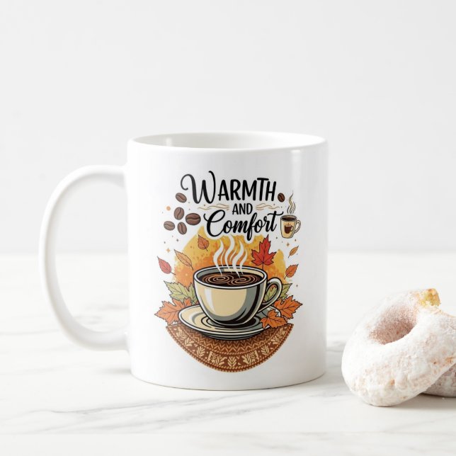 Caneca De Café Warmth and Comfort - Cozy Autumn Coffee (Com Donut)