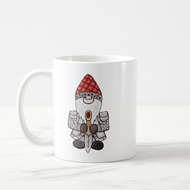 Caneca De Café Warrior Knight Gnomo (Esquerda)