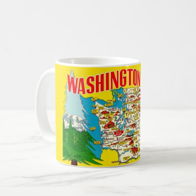 Caneca De Café Washington - O Estado Evergreen (Frente Esquerda)