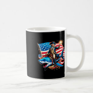 Caneca De Café Washington Shark Funny 4 de julho Fl Americano