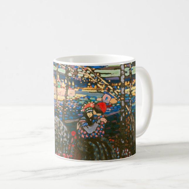 Caneca De Café Wassily Kandinsky O Casal a Cavalo Arte Russa (Frente Esquerda)