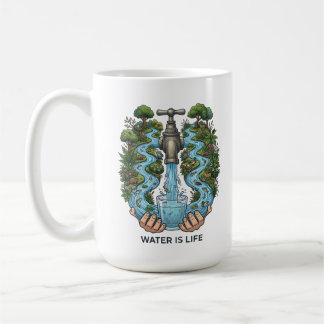 Caneca De Café Water Is Life | Nature Ecosystem Conservation Art