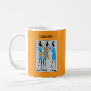 Caneca De Café Watercolor, African Art, Maasai Warriors