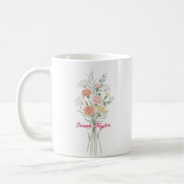 Caneca De Café Watercolor Birth Flower Carnation Personalized Mug