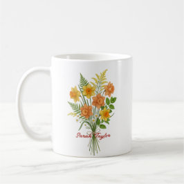 Caneca De Café Watercolor Birth Flower Daffodil Personalized Mug