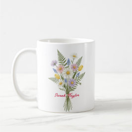Caneca De Café Watercolor Birth Flower Daisy Personalized Mug