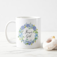 Watercolor Blue Hydrangas Wreath Flower Girl Mug