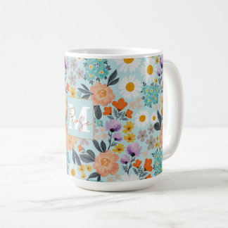 Caneca De Café Watercolor Boho Floral