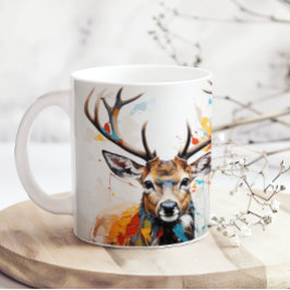 Caneca De Café Watercolor Buck Deer Hunter