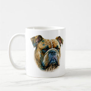 Caneca De Café Watercolor Buldogue