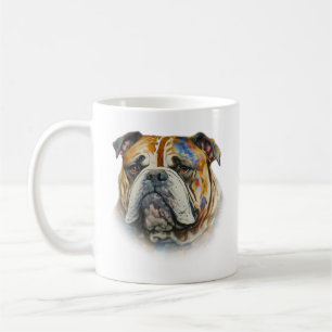 Caneca De Café Watercolor Buldogue