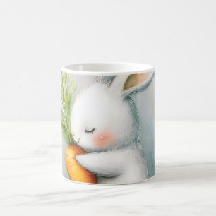 Caneca De Café Watercolor Bunny Happy Harvest