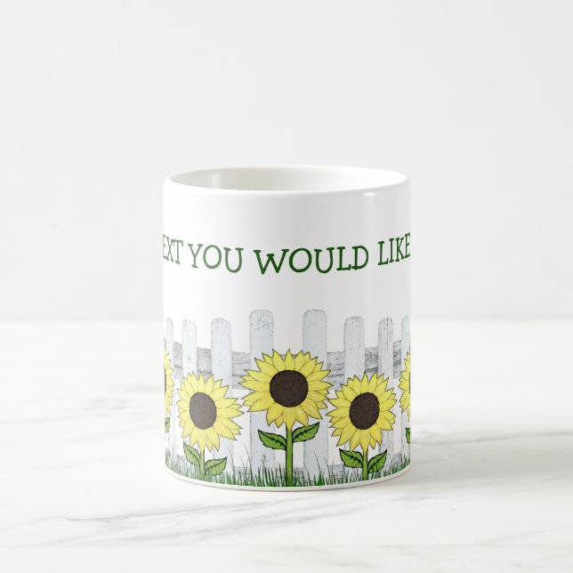 Caneca De Café Watercolor Country Sunflower Mugs Cups (Centro)
