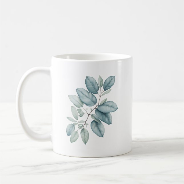 Caneca De Café Watercolor Eucalyptus (Esquerda)