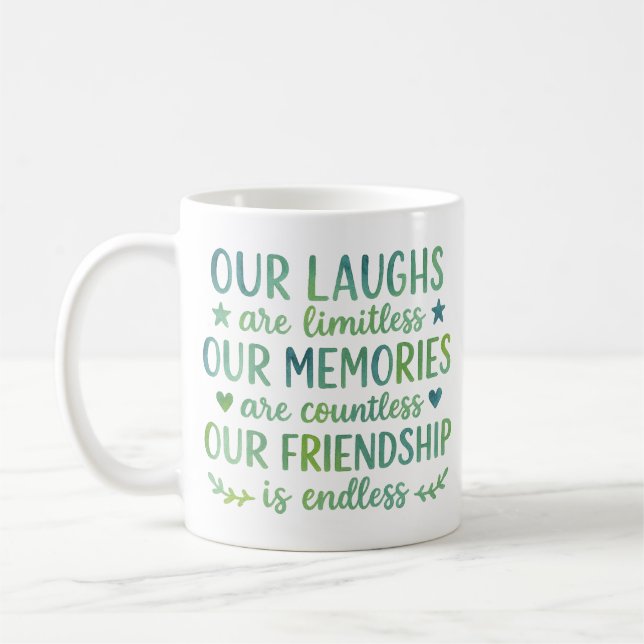 Caneca De Café Watercolor Friendship Quote (Esquerda)