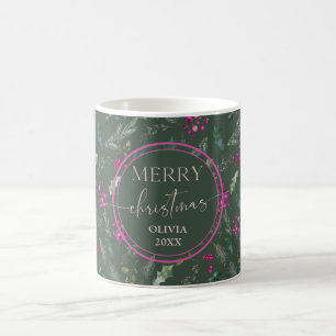 Caneca De Café Watercolor Holly — Fora de Natal