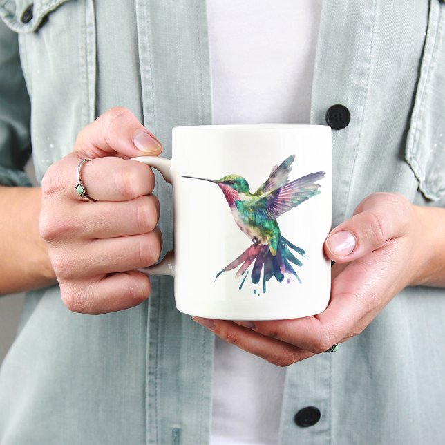 Caneca De Café Watercolor Hummingbird Sublimation for Bird Lover (Criador carregado)