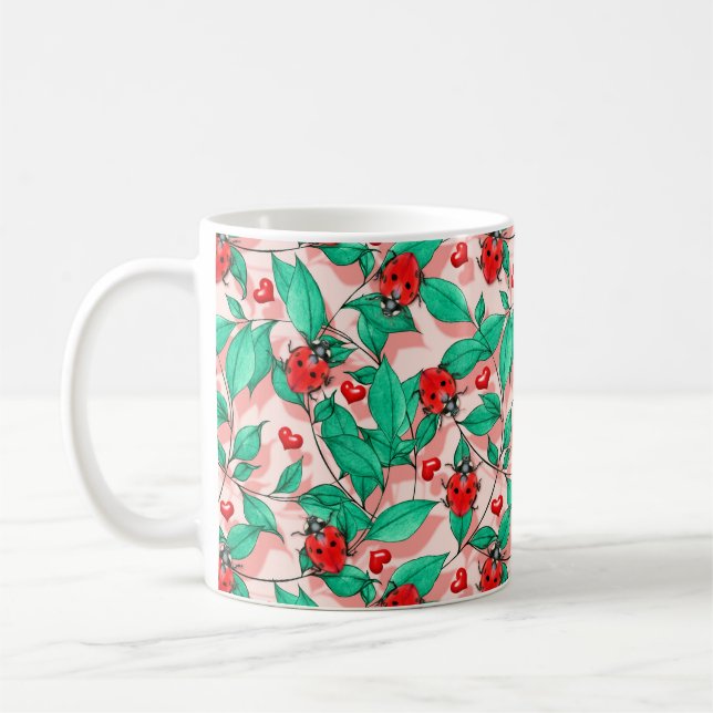 Caneca De Café Watercolor Ladybug Mug (Esquerda)