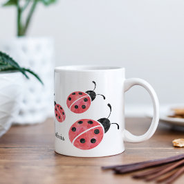 Caneca De Café Watercolor Ladybug Mug