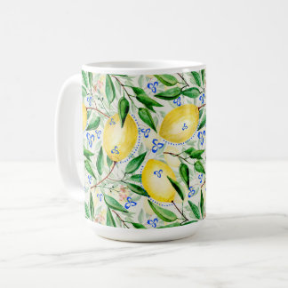 Caneca De Café Watercolor lemons fruit