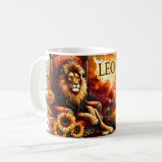 Caneca De Café Watercolor Leo