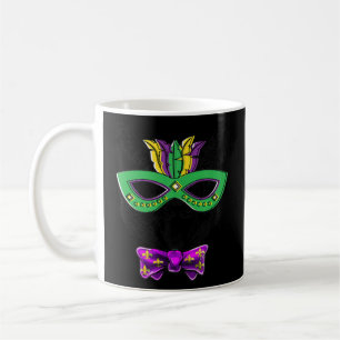 Caneca De Café Watercolor Mardi Gras Cat Face Carnaval Máscara Fe