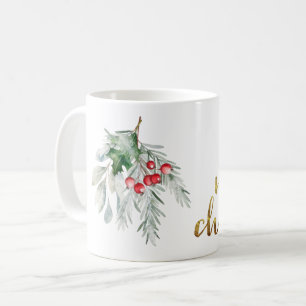 Caneca De Café Watercolor Mistletoe