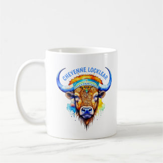 Caneca De Café Watercolor Native American Bison Indian Headdress