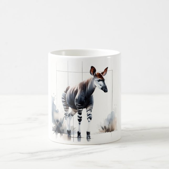 Caneca De Café Watercolor Okapi AREF285 - Watercolor (Centro)