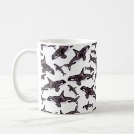 Caneca De Café Watercolor Orca