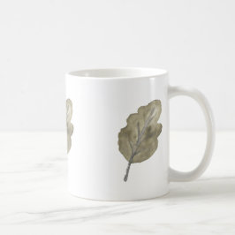Caneca De Café Watercolor Painted Oak Leaf