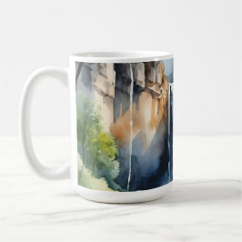 Caneca De Café Watercolor painted waterfall