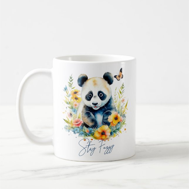 Caneca De Café Watercolor Panda, felpudo (Esquerda)
