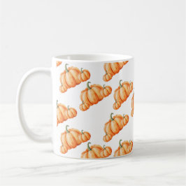 Caneca De Café Watercolor Pumpkin Autumn Pattern