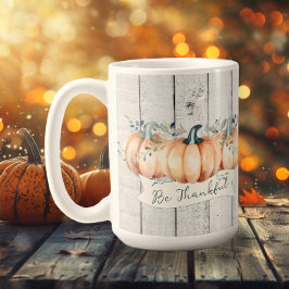 Caneca De Café Watercolor Rustic Pumpkins