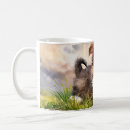 Caneca De Café Watercolor Sheltie Puppy