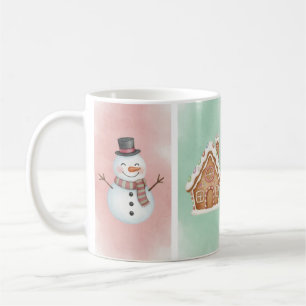 Caneca De Café Watercolor Snowman, Reindeer & Penguin Mug