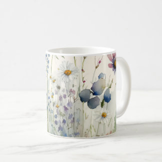 Caneca De Café Watercolor Wildflower