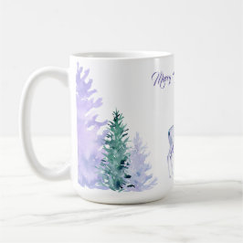 Caneca De Café Watercolor Winter Landscape Happy Holidays