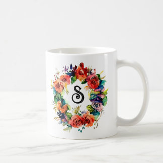 Caneca De Café Watercolor Wreath